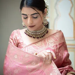 KALINI Woven Design Zari Silk Blend Designer Banarasi Saree image 5