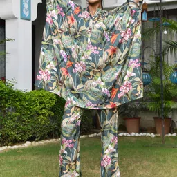 VAASVA JAIPUR Printed Shirt Collar Tunic And Trousers image 3