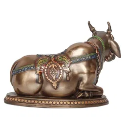 Gold Polyresin and Bronze Nandi Idol by eCraftIndia image 3