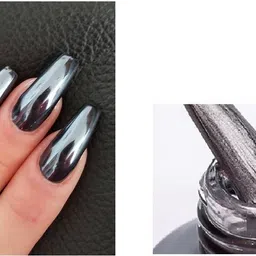latixmat grey Mirror Effect Metallic Nail Polish Mirror Effect Chrome Nail Polish GREY-picture-41