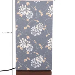 green girgit Grey Printed Contemporary Column Table Lamp image 3