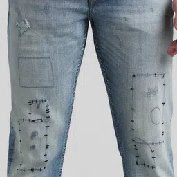 Jack & Jones Men Slim Fit Mildly Distressed Heavy Fade Comfort Stretchable Jeans image 3