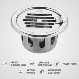 lipka Floor Stainless Steel Push Down Strainer image 2