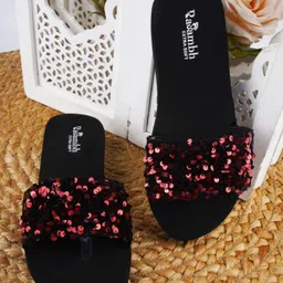 rasambh Comfortable Stylish and Trending Sequined Flip Flops sliders For Women Women Slides image 1