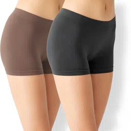 maitri Pack of 2 Solid Women Multicolor Boxer Shorts-picture-15