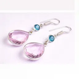 AAR Jewels Rhodium-Plated Brass Citrine Drop Earrings-image-40