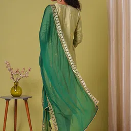 Moda Rapido Women Floral Woven Design Kurta with Trousers & Dupatta image 5