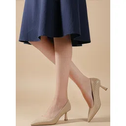 Chemistry Textured Slim Heeled Pumps-picture-41