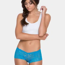 SweetFlirt Enterprises Women Turquoise Blue Microfiber Boy Shorts-picture-10