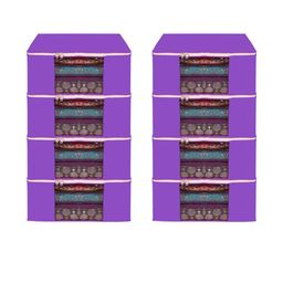 AMAK INC Purple Fabric Multi-Utility Wardrobe Organisers-picture-25
