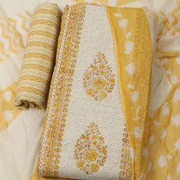 Meena Bazaar Printed Pure Cotton Unstitched Dress Material-picture-21