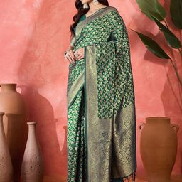 MANVAA Embellished Zari Silk Blend Banarasi Saree-picture-46