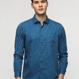 Crocodile Men Comfort Spread Collar Conversational Printed Cotton Casual Shirt-picture-17