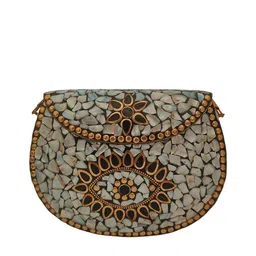MAATIR DESIGNS Embellished Half Moon Clutch-picture-23