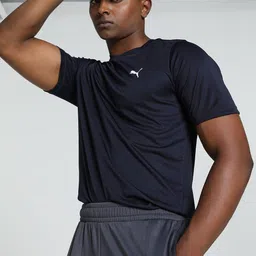 Puma Men Graphic Cat Logo Slim Fit Tee Solid Brand Logo Tshirts-image-58