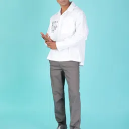 V-Mart Men Typography Printed Spread Collar Cotton Casual Shirt image 3