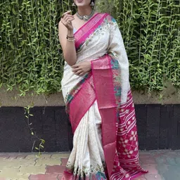 Panzora Kalamkari Woven Design Zari Kanjeevaram Saree image 5