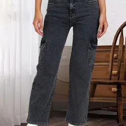 DressBerry Women Comfort Straight Fit High-Rise Light Fade Acid Wash Stretchable Jeans-picture-21