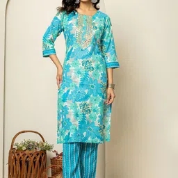 Kiaasa Women Floral Printed Kurta with Trousers & Dupatta-picture-24