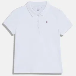 Tommy Hilfiger Girls Solid Polo Collar Cotton T-shirt-picture-24