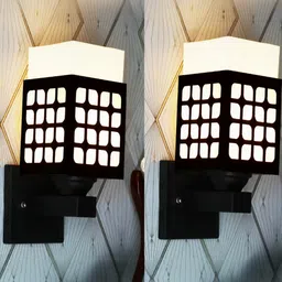 Gojeeva Brown Wood Square Wall Lamps-picture-44