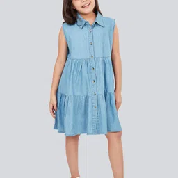 Olele Girls Stella Shirt Collar Layered Dress-image-62
