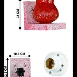 1ST TIME Orange & Red Textured Wood Contemporary Abstract Shaped Shaped Wall Lamp image 2