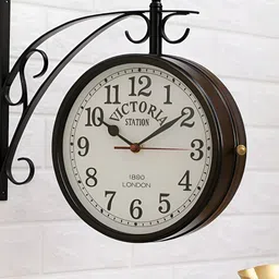 Unravel India Black & White Analogue Vintage Wall Clock-picture-35