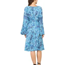 GALE GIRLS Ethnic Motifs Printed Flared Sleeve Fit & Flare Dress image 2