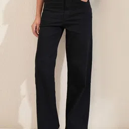 AKACY Women Jean Straight Fit High-Rise Slash Knee Jeans-image-7