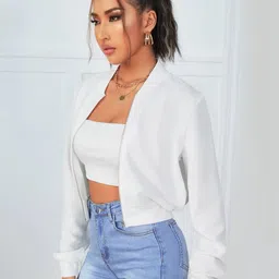 Stylecast X Slyck Women Lightweight Crop Bomber Jacket image 4