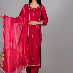 Toflei Women Floral Printed Kurta with Trousers & Dupatta-picture-18