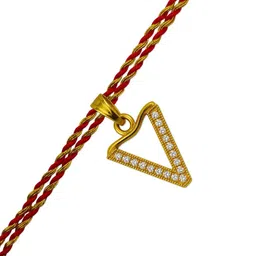 Digital Dress Room Gold Plated American Diamond Studded Thread Rakhi image 4