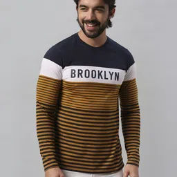 BE POSITIVE Men Striped Round Neck T-shirt-picture-11