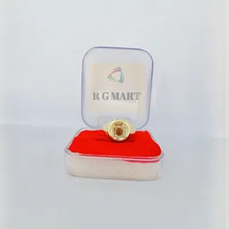 R G MART Unisex Ashtadhatu Gold-Plated Kark Rashi Yantra Rudraksha Brass Finger Ring image 5