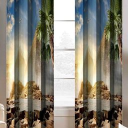 BELLA TRUE Blue & White 2 Pieces Door Curtains-picture-48
