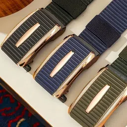 Infispace Men Textured Wide Belt with Slider Buckle image 4