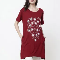 YOZZ BY Women Floral Printed Pockets 1 T-shirt-picture-36