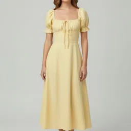 Northline Puff Sleeve Fit & Flare Midi Dress image 4