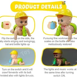 mickmart Crawling Baby Toy with Bottle | Musical Light-Up Toy for Toddlers image 4