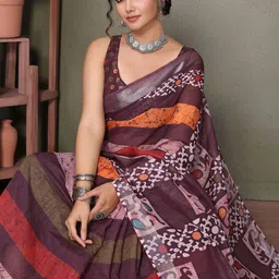 KALINI Floral Silk Cotton Saree image 2