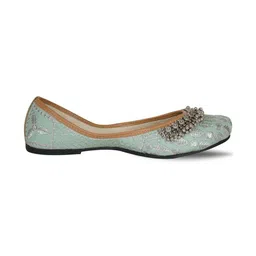 SZN Women Embellished Party Mojaris Flats image 2