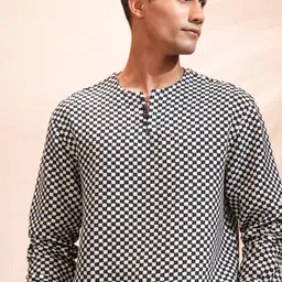 HIGHLANDER Men Collarless Textured Cotton Relaxed Fit Casual Shirt-picture-25