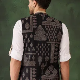 Sangria Men Woven Design Nehru Jackets image 4