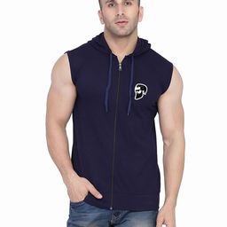 BEYOU FASHION Men Hooded Solid Slim Fit Sleeveless Cotton T-shirt-picture-0