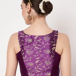 studio rasa Printed Round Neck Saree Blouse image 4