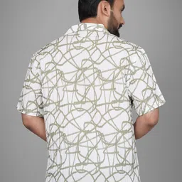 Metronaut Men Regular Fit Cuban Collar Abstract Printed Casual Shirt image 4