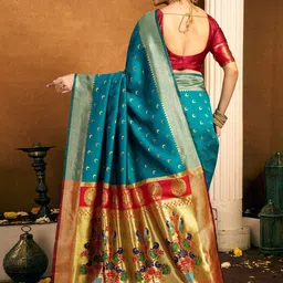 SANISA Ethnic Motifs Zari Silk Blend Handloom Saree image 2