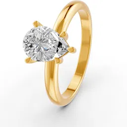 forever jewels 5Ct Pear Cut Moissanite Women 5 Prong Solitaire Ring 14K Yellow Gold Plated Sterling Silver Moissanite Gold Plated Ring-picture-10