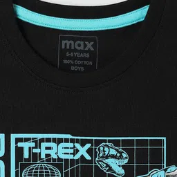 max Boys Graphic Printed Round Neck Cotton T-shirt image 3